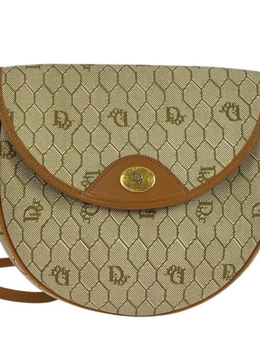 Christian Dior Beige PVC Honeycomb Shoulder Bag 155141